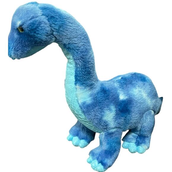 Aurora Plush Dinosaur Brachiosaurus Stuffed Animal Shower Gift Nursery Blue 15" - Picture 3 of 10